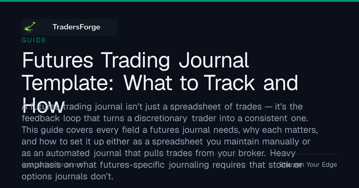 Futures Trading Journal Template (2026): Fields, Setup, and Free Tools ...