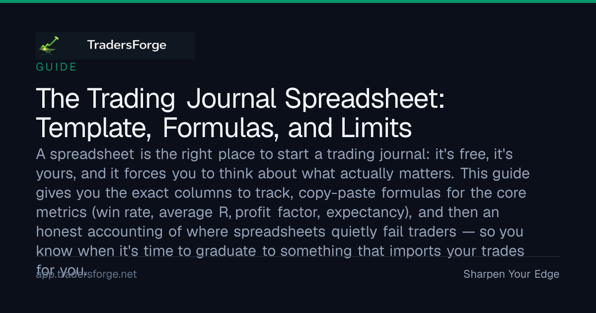 Trading Journal Spreadsheet (2026): Free Template, Formulas & When to ...